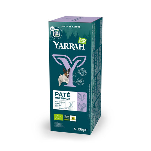  4x Yarrah Bio Hondenvoer Multipack Paté Graanvrij Kip - Kalkoen