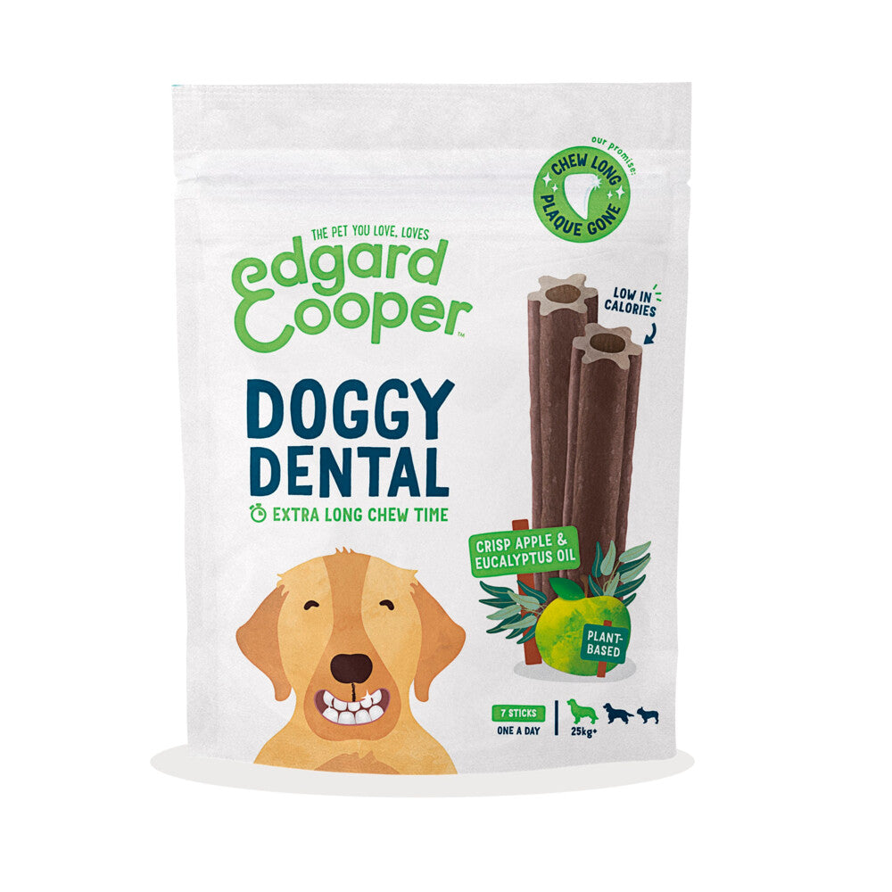  4x Edgard & Cooper Doggy Dental Sticks Appel - Eucalyptusolie