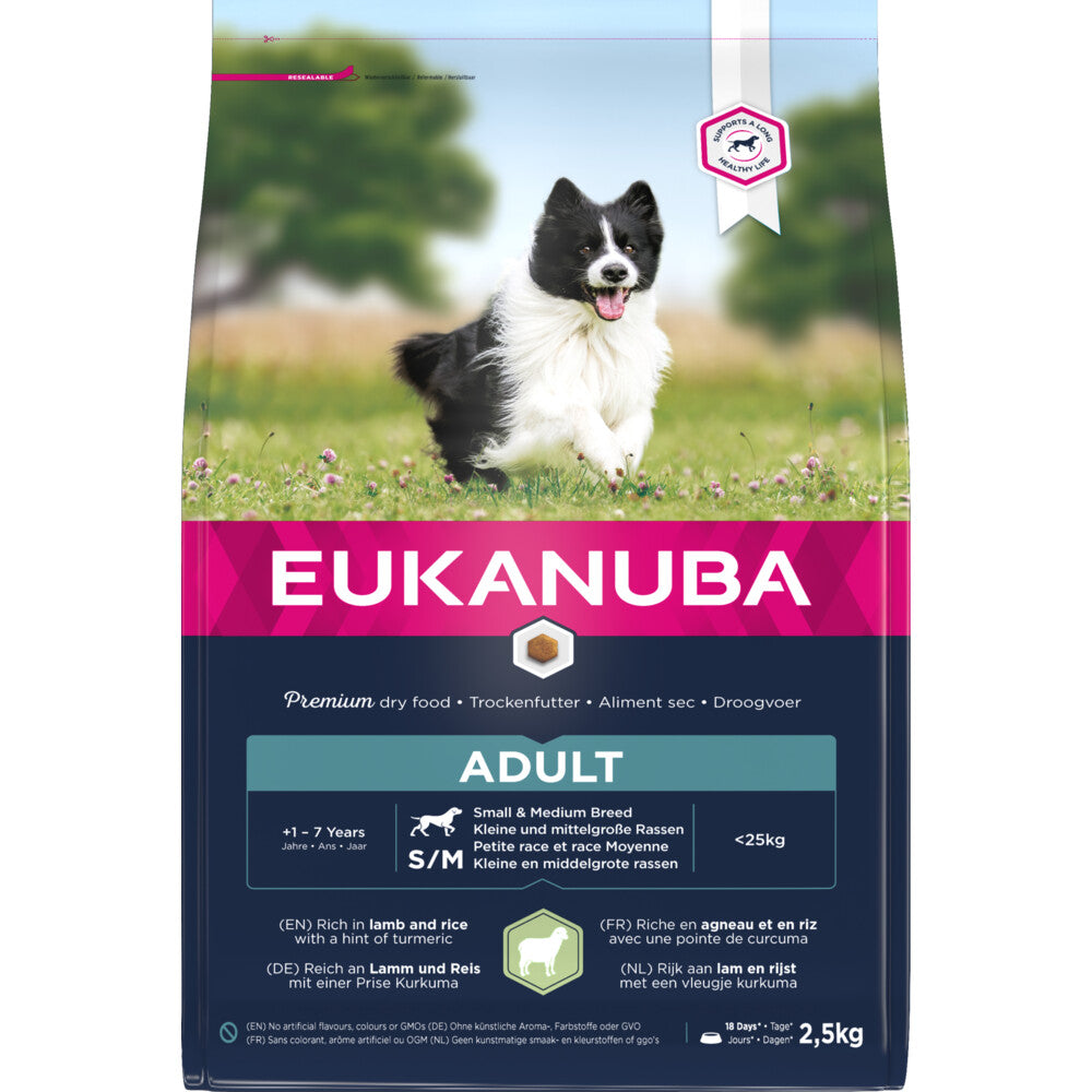  Eukanuba Dog Adult Small - Medium Lam - Rijst