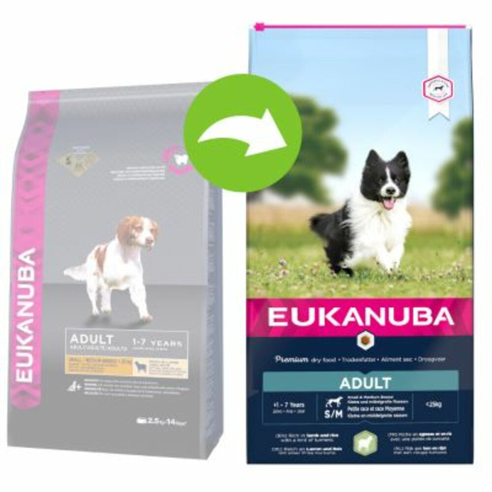  Eukanuba Dog Adult Small - Medium Lam - Rijst