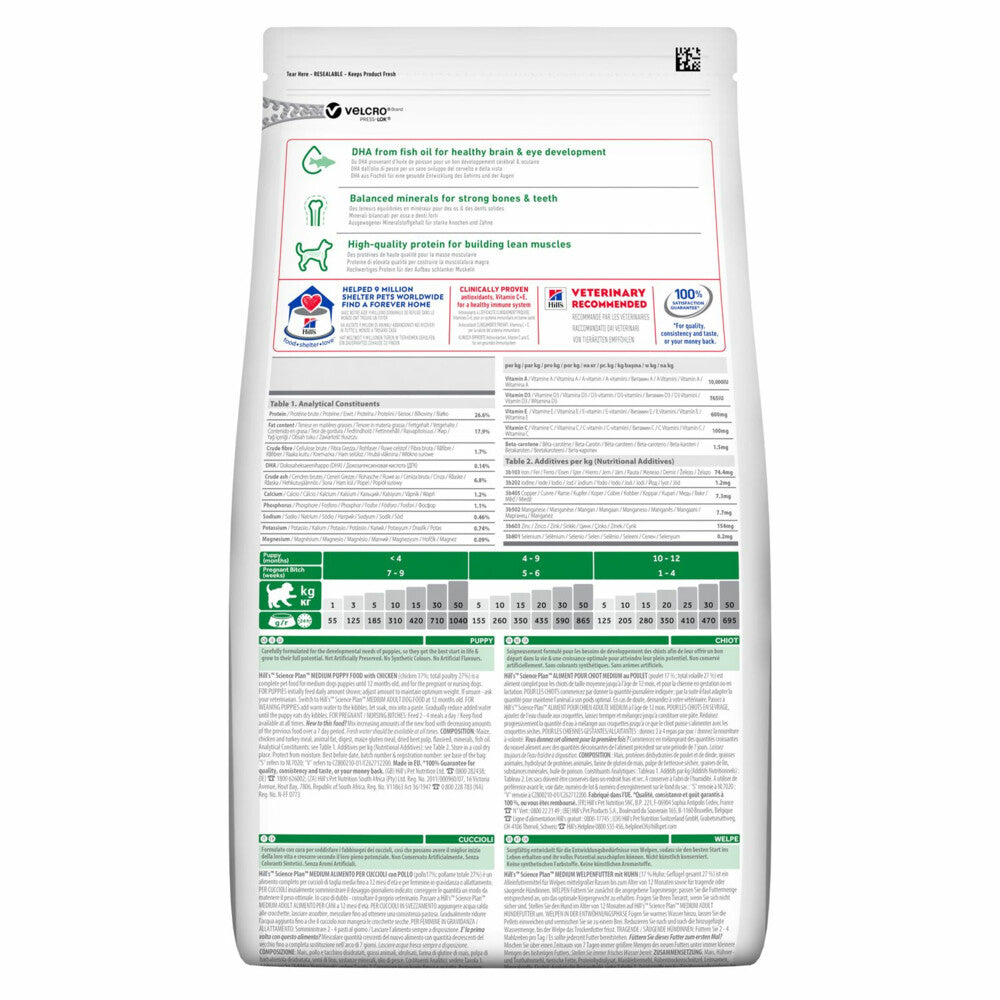 Hill's 4x Hill\u0027s Science Plan Hondenvoer Puppy Medium Kip