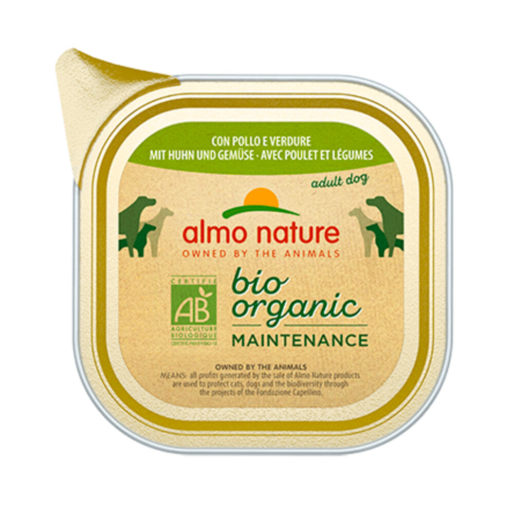  32x Almo Nature Bio Organic Maintenance Hondenvoer Kip En Groenten