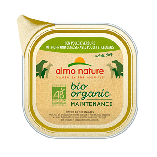  32x Almo Nature Bio Organic Maintenance Hondenvoer Kip En Groenten