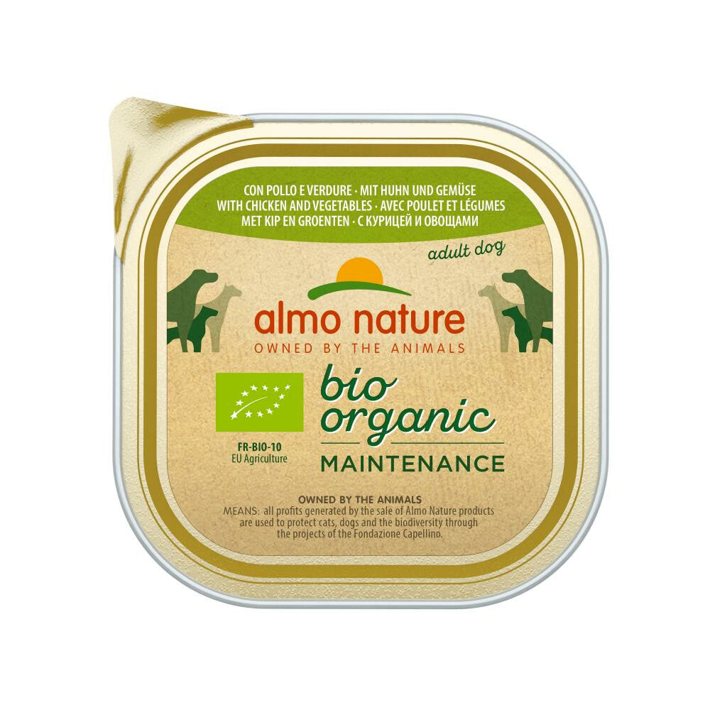  9x Almo Nature Bio Organic Maintenance Hondenvoer Kip En Groenten