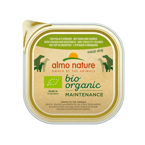  9x Almo Nature Bio Organic Maintenance Hondenvoer Kip En Groenten