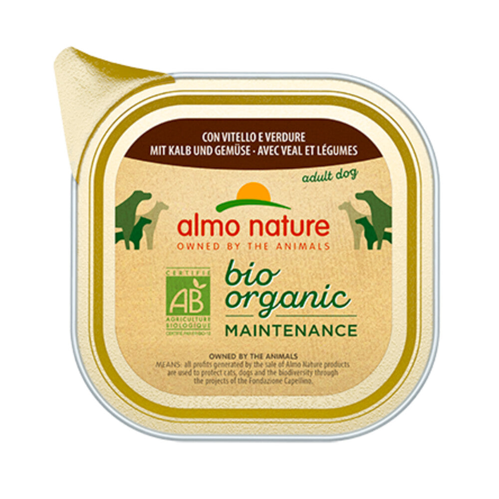  32x Almo Nature Bio Organic Maintenance Hondenvoer Kalf En Groenten