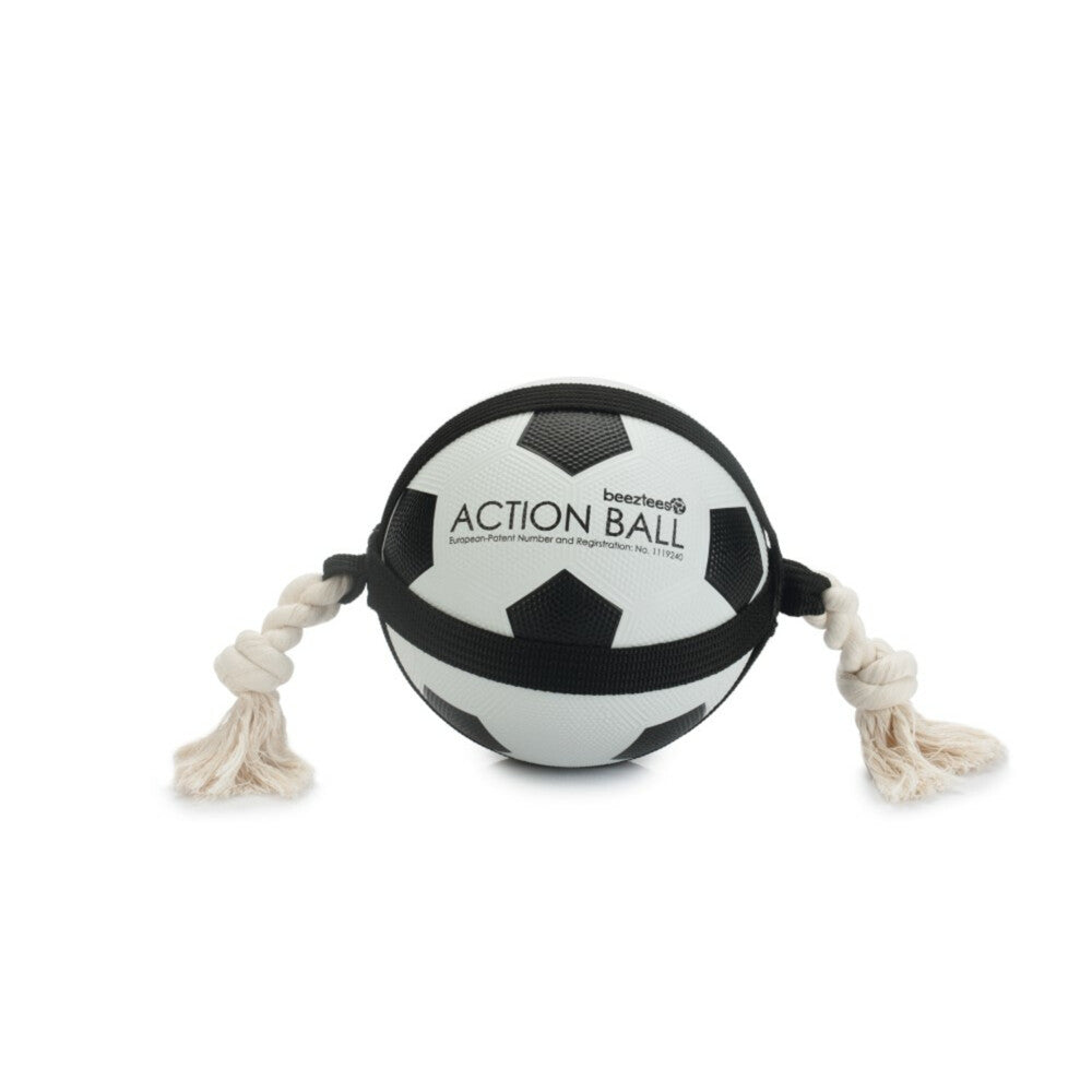  Beeztees Action Voetbal Met Touw Blauw