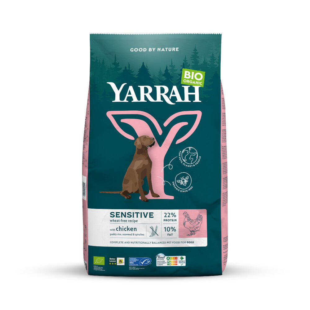  Yarrah Bio Hondenvoer Sensitive Adult Kip - Rijst