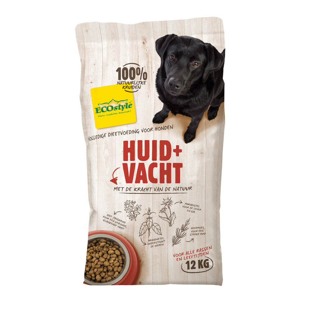  Ecostyle Hondenvoer Huid & Vacht & Afp Waterbak Pakket