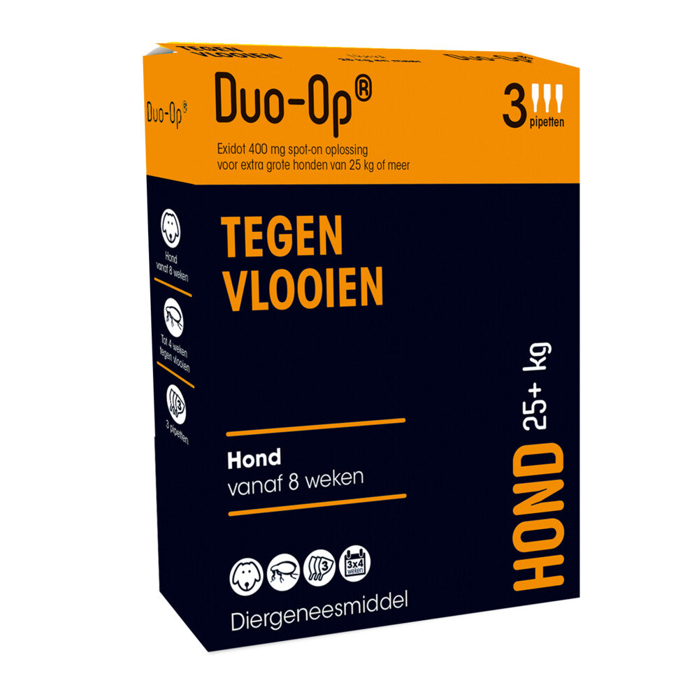  Duo-op Anti Vlooiendruppels Hond Vanaf 25 Kg