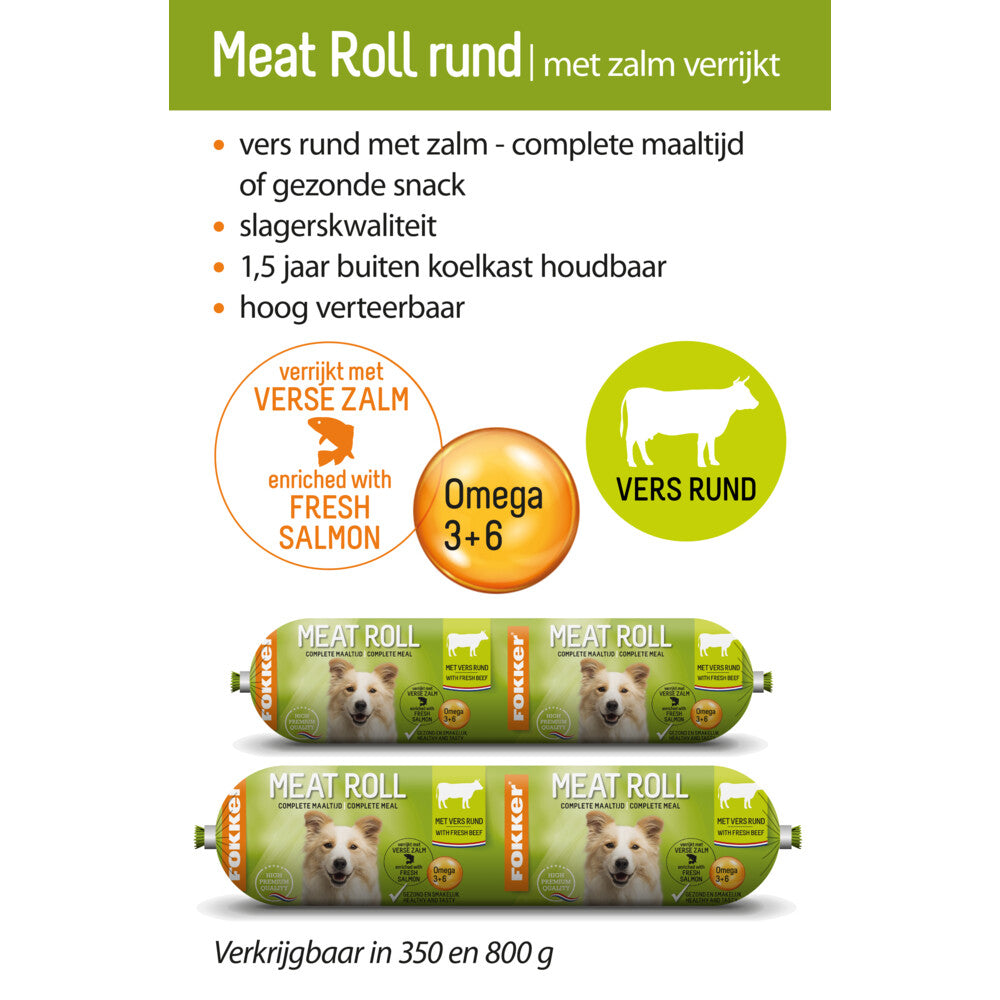  14x Fokker Meat Roll Rund - Zalm