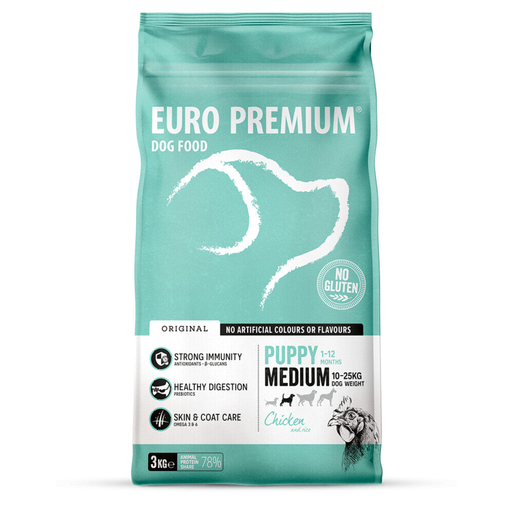  Euro-Premium Puppy Medium Kip - Rijst
