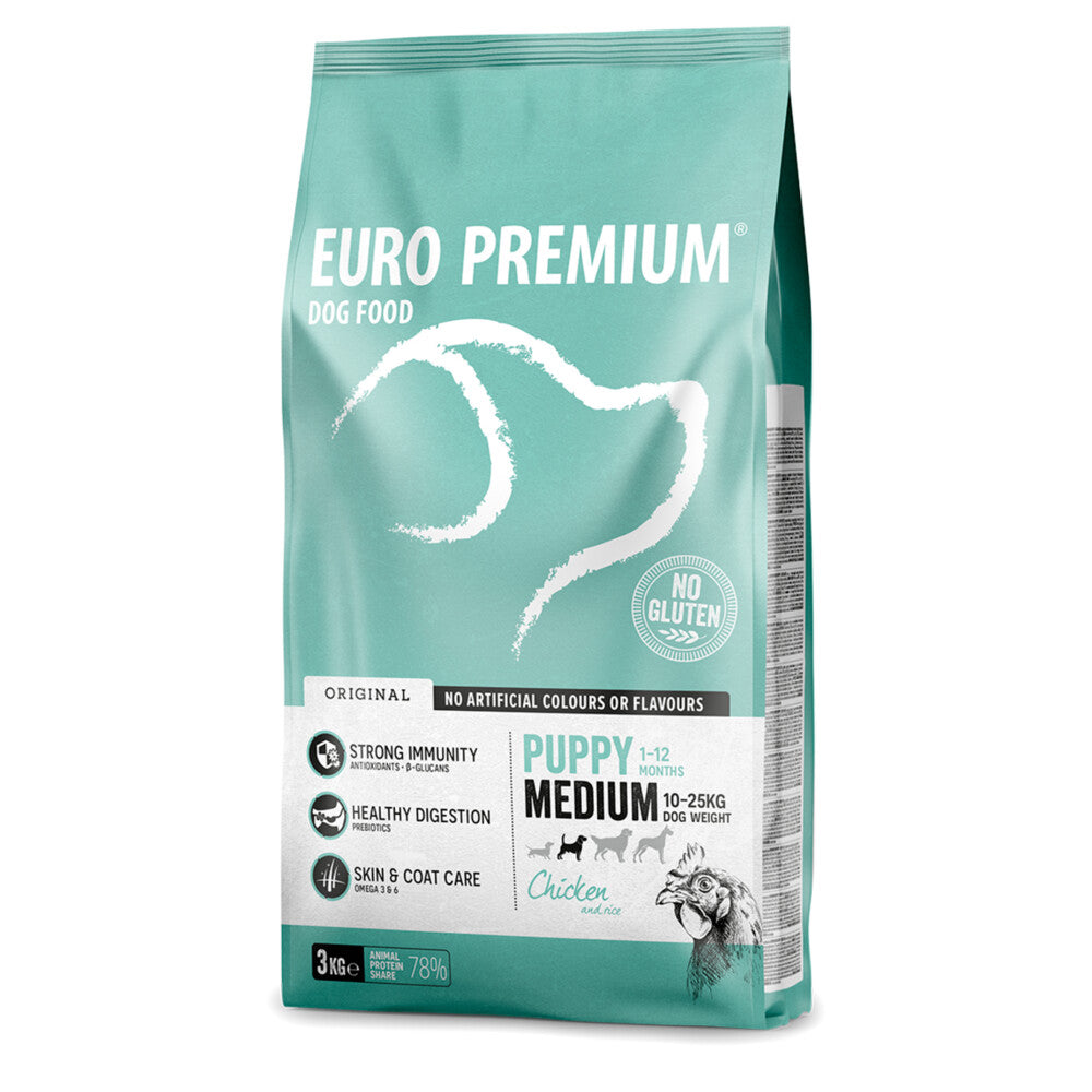  Euro-Premium Puppy Medium Kip - Rijst