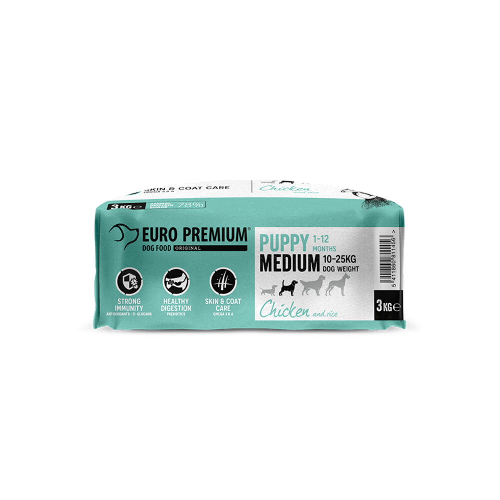  Euro-Premium Puppy Medium Kip - Rijst