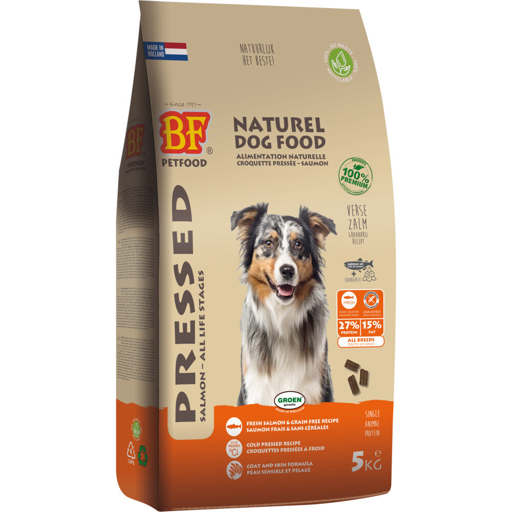  BF Petfood Vleesbrok Geperst Hondenbrokken Zalm