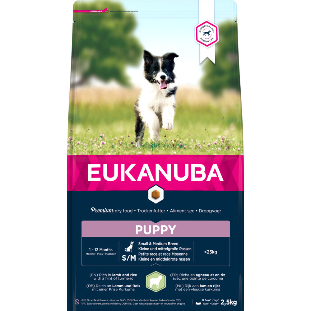  Eukanuba Puppy Small - Medium Lam - Rijst