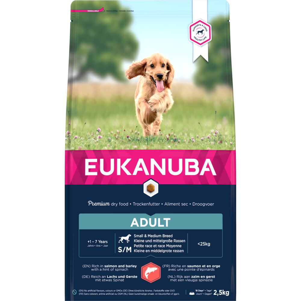  Eukanuba Dog Adult Small - Medium Zalm - Gerst
