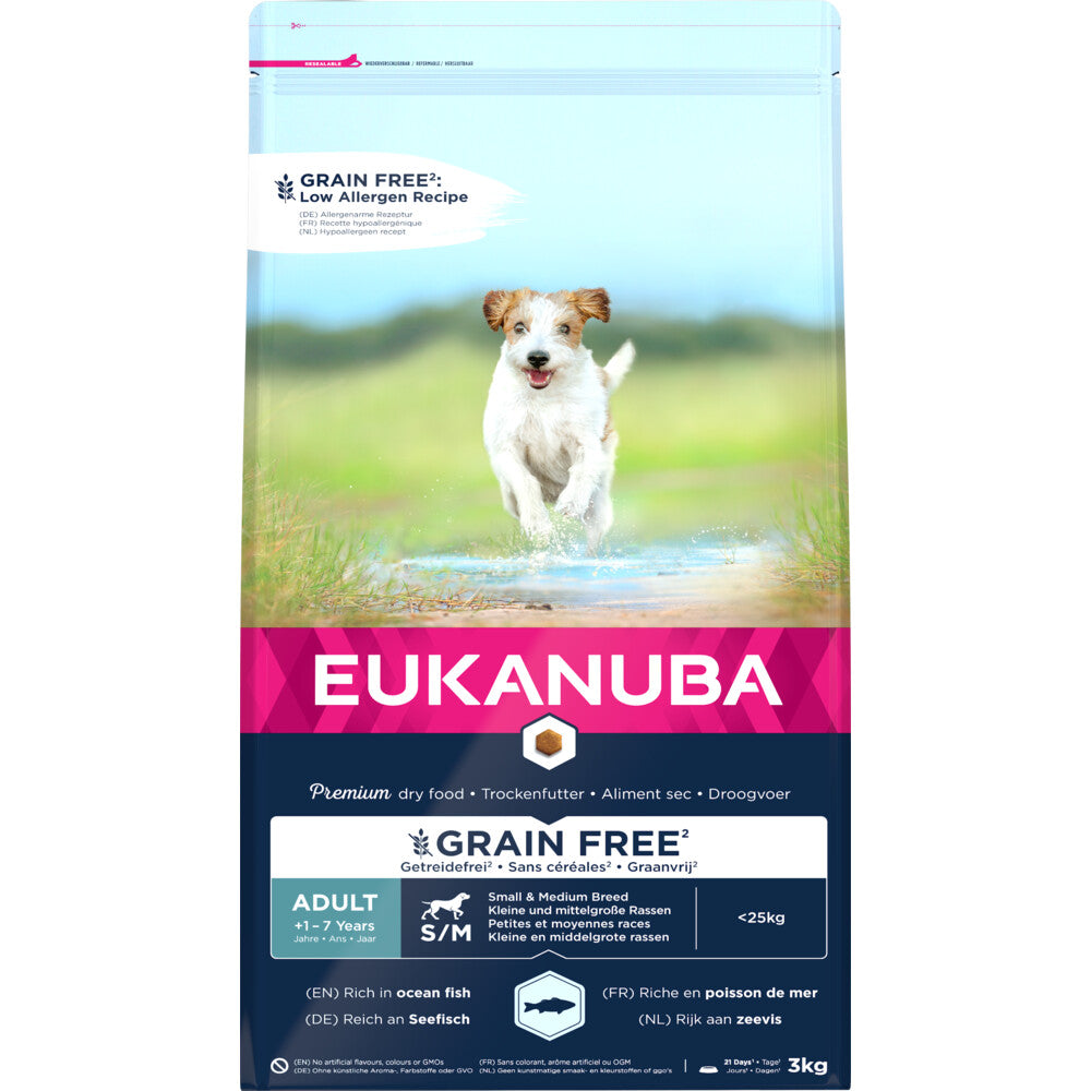  Eukanuba Dog Adult Small - Medium Graanvrij Vis