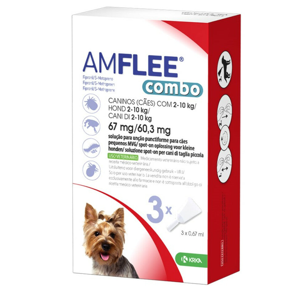  Amflee Spot On Combo Anti Vlooien En Teken Druppels Hond 2-10 Kg