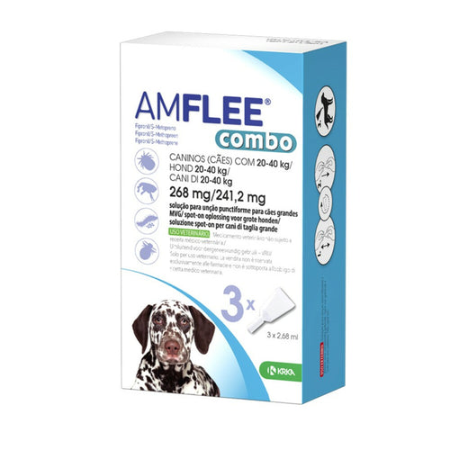  Amflee Spot On Combo Anti Vlooien En Teken Druppels Hond 20-40 Kg