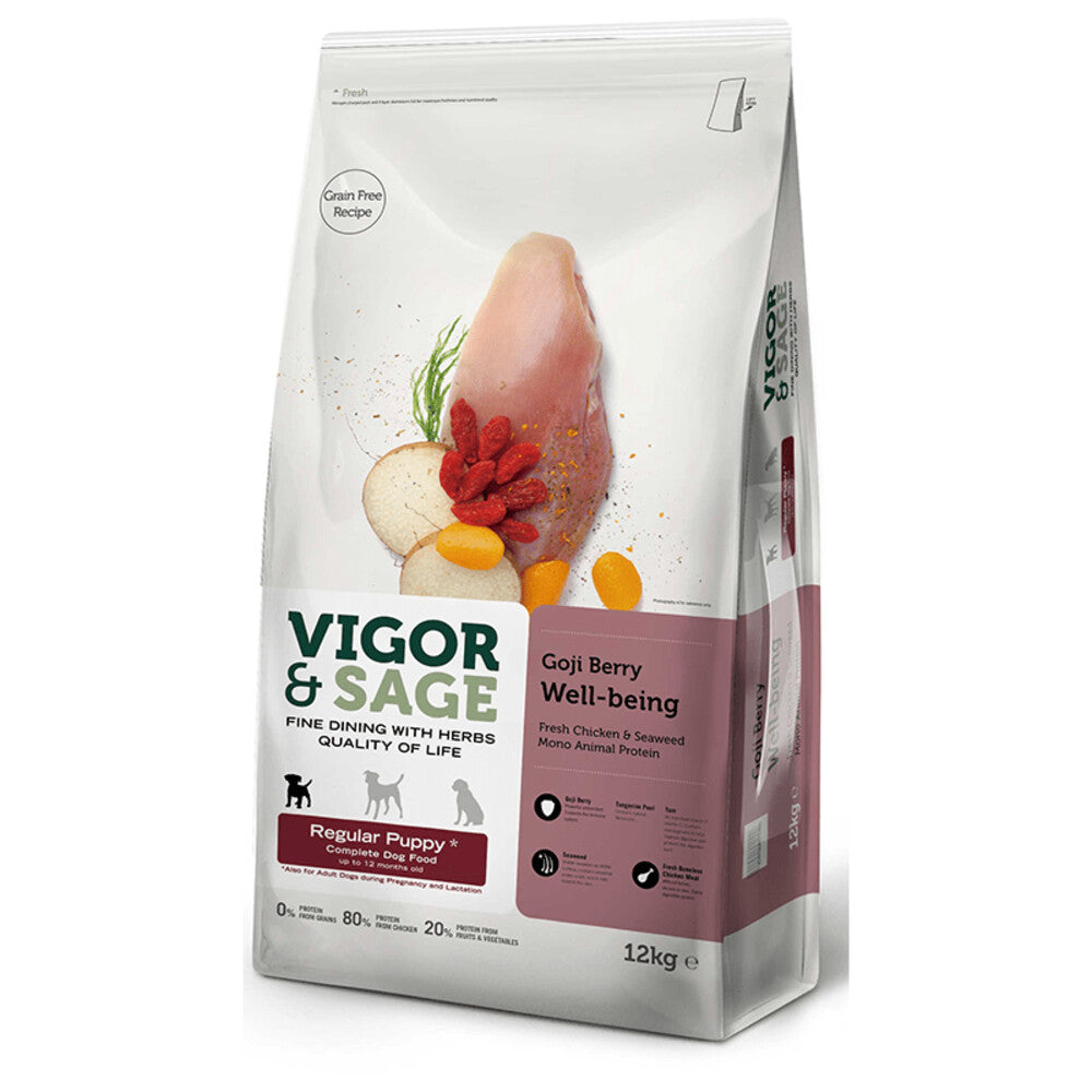  Vigor & Sage Hondenvoer Regular Puppy Well-Being Gojiberry