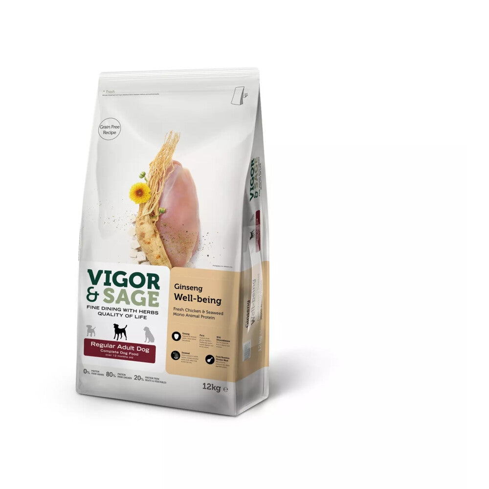  Vigor & Sage Hondenvoer Regular Well-Being Ginseng