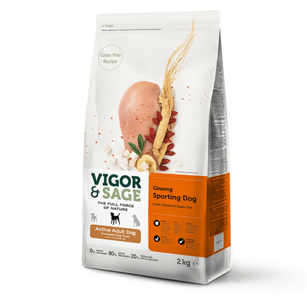  Vigor & Sage Hondenvoer Sport En Actief Ginseng