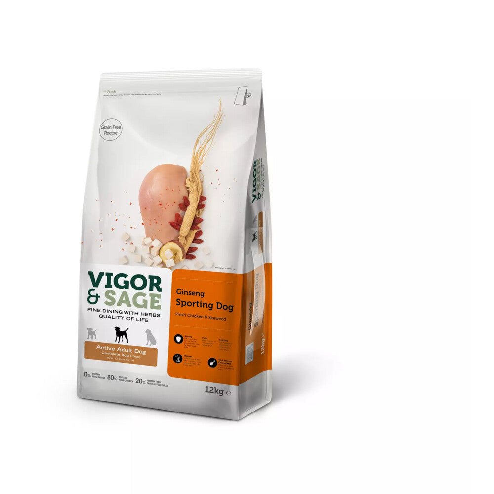  Vigor & Sage Hondenvoer Sport En Actief Ginseng