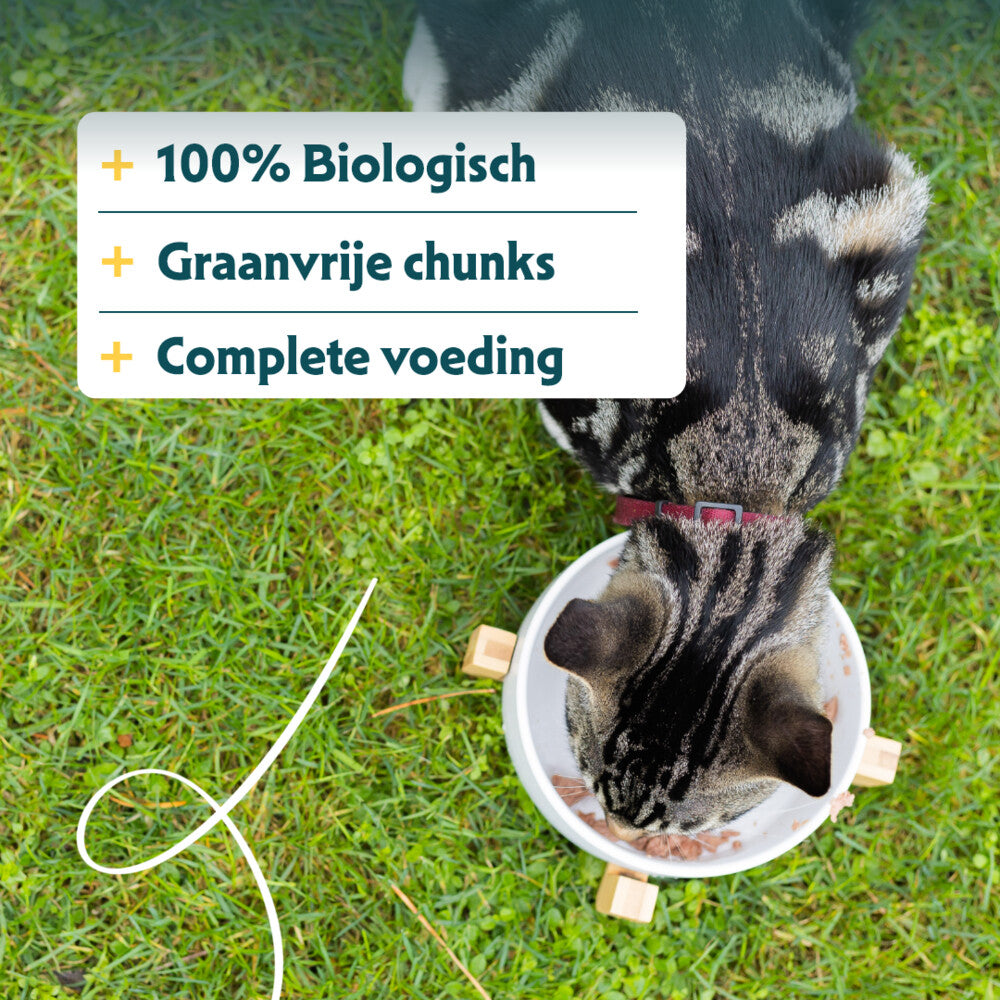  16x Yarrah Bio Kattenvoer Chunks Kip - Rund