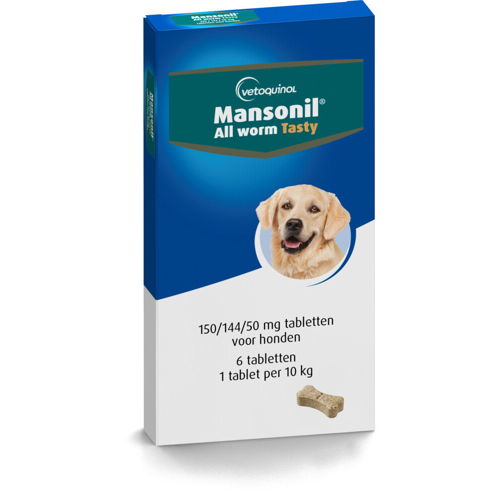  Mansonil All Worm Ontworming Tabletten Hond Vanaf 2,5 Kg