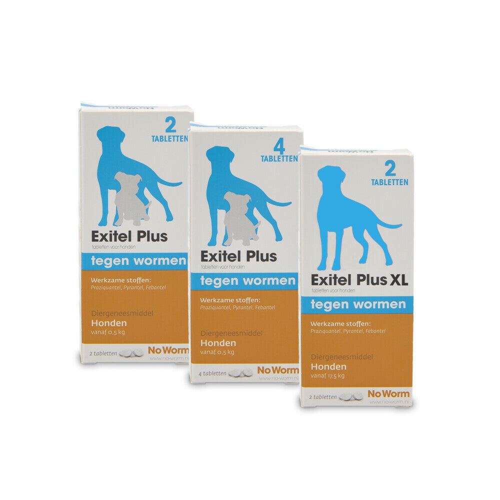  No Worm Exitel Plus Ontworming Tabletten Hond 35 - 50 Kg