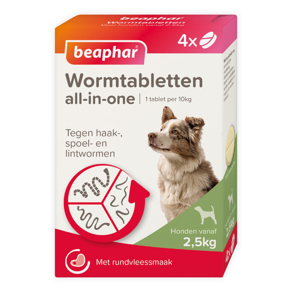  Beaphar All-in-one Ontworming Tabletten 2,5 - 40 Kg