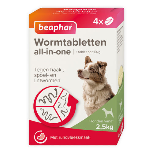  Beaphar All-in-one Ontworming Tabletten 2,5 - 40 Kg