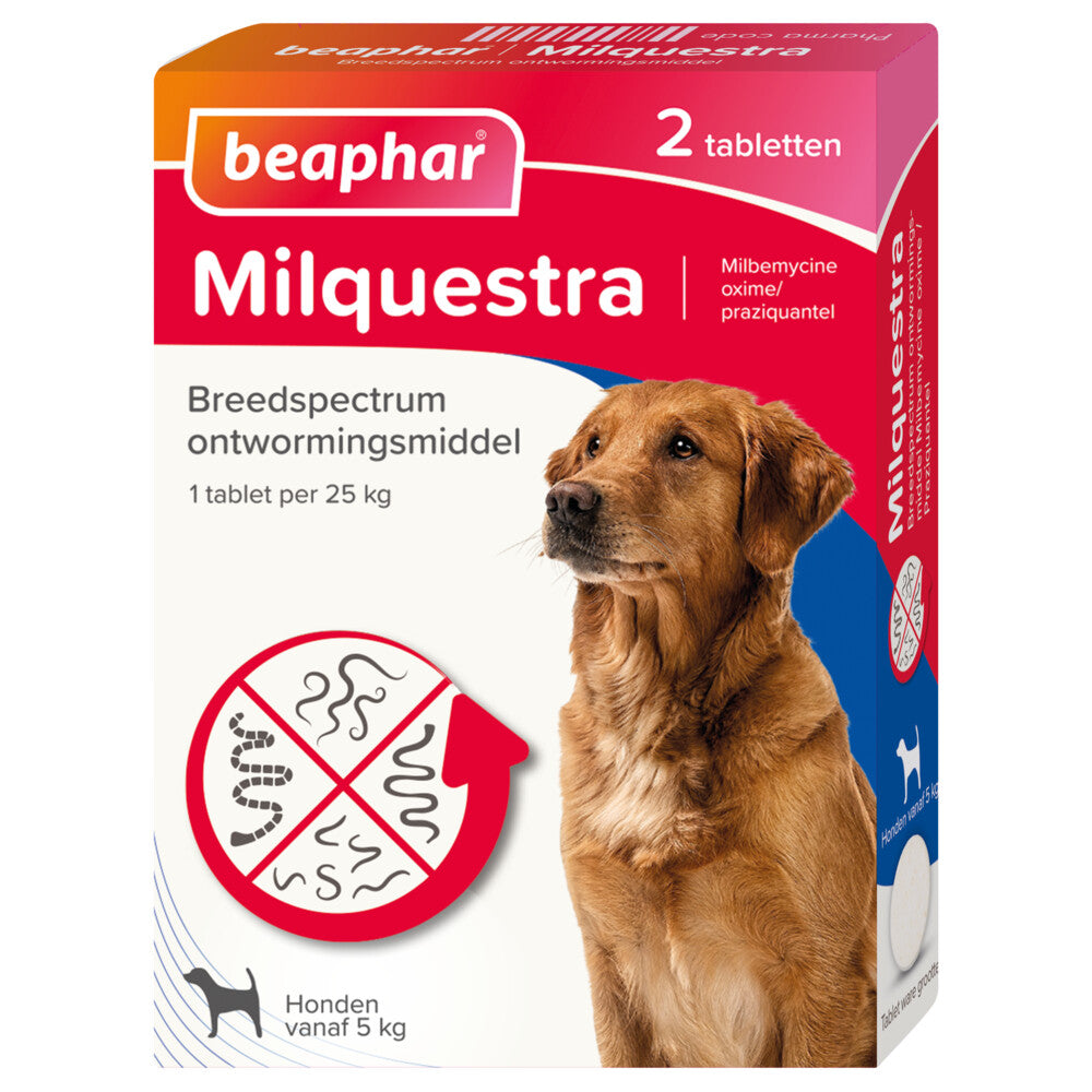  Beaphar Milquestra Ontworming Tabletten Hond 5-50kg