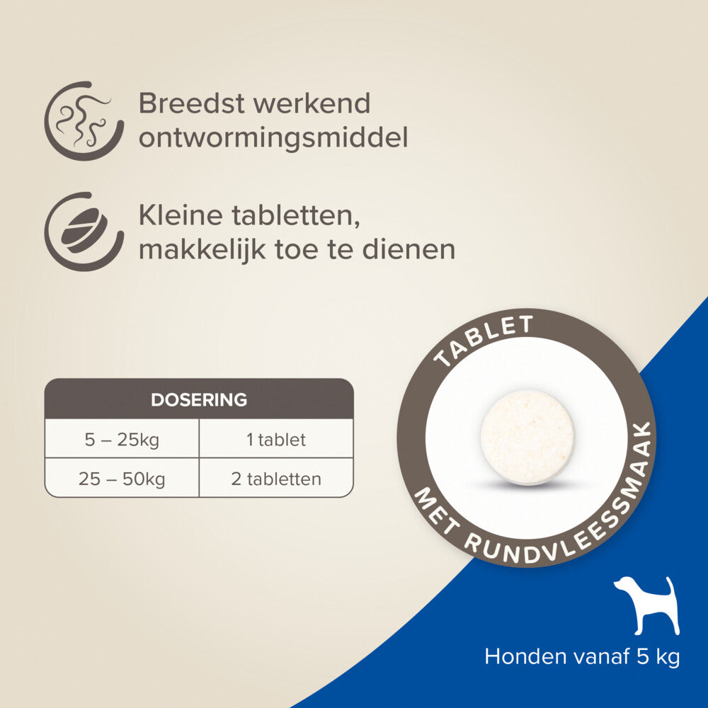  Beaphar Milquestra Ontworming Tabletten Hond 5-50kg
