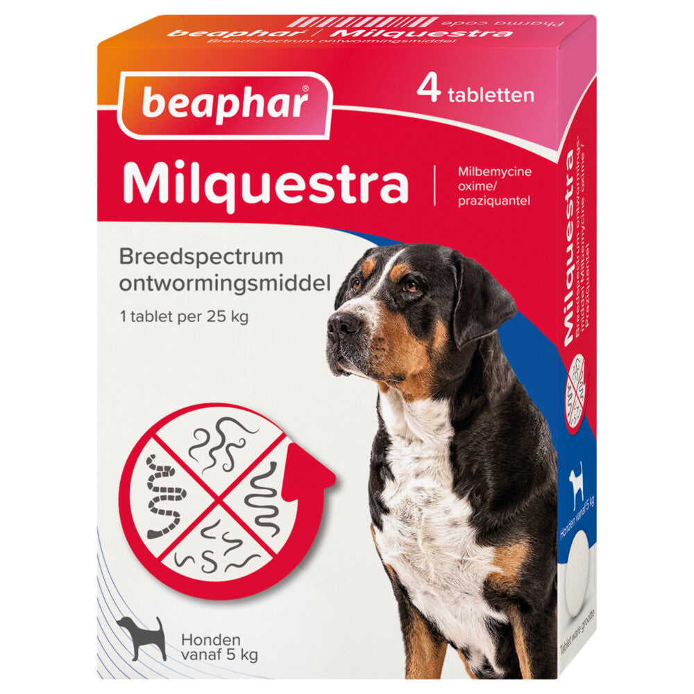  Beaphar Milquestra Ontworming Tabletten Hond 5 - 75kg