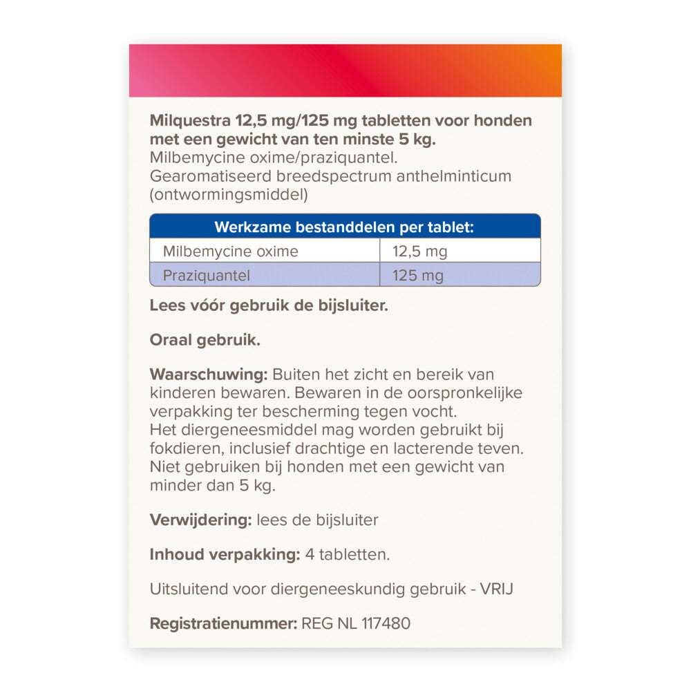  Beaphar Milquestra Ontworming Tabletten Hond 5 - 75kg