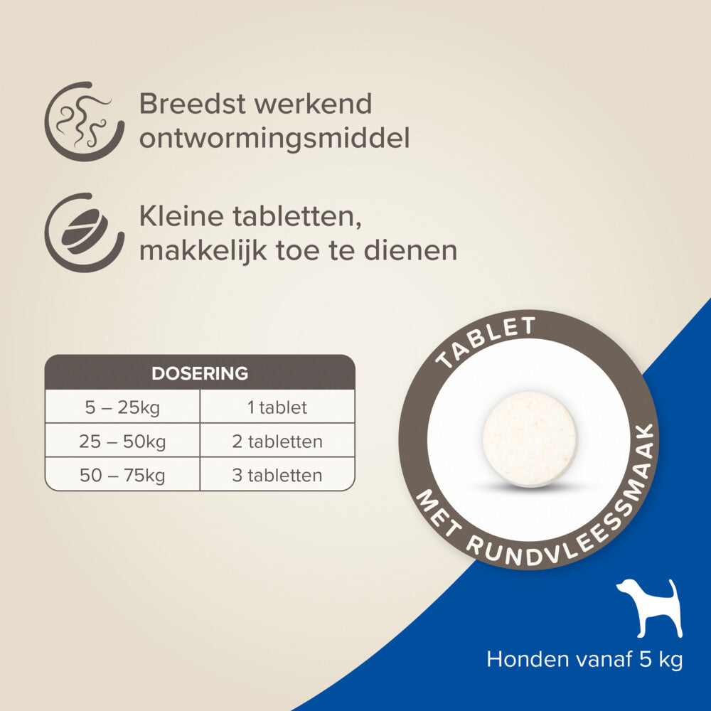  Beaphar Milquestra Ontworming Tabletten Hond 5 - 75kg