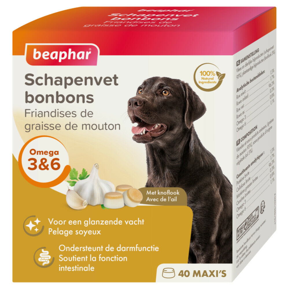  6x Beaphar Schapenvet Bonbons Knoflook