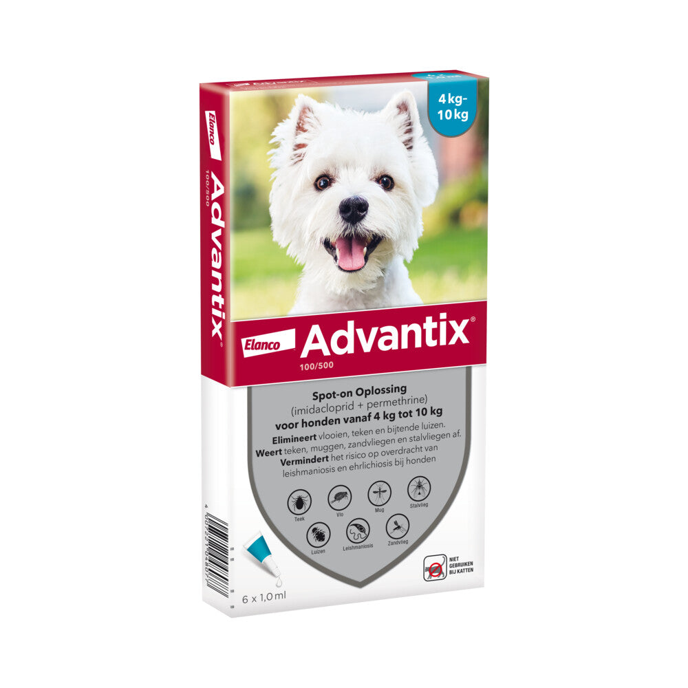  Advantix Spot On 100 Anti Vlooien En Teken Druppels Hond 4 - 10 Kg