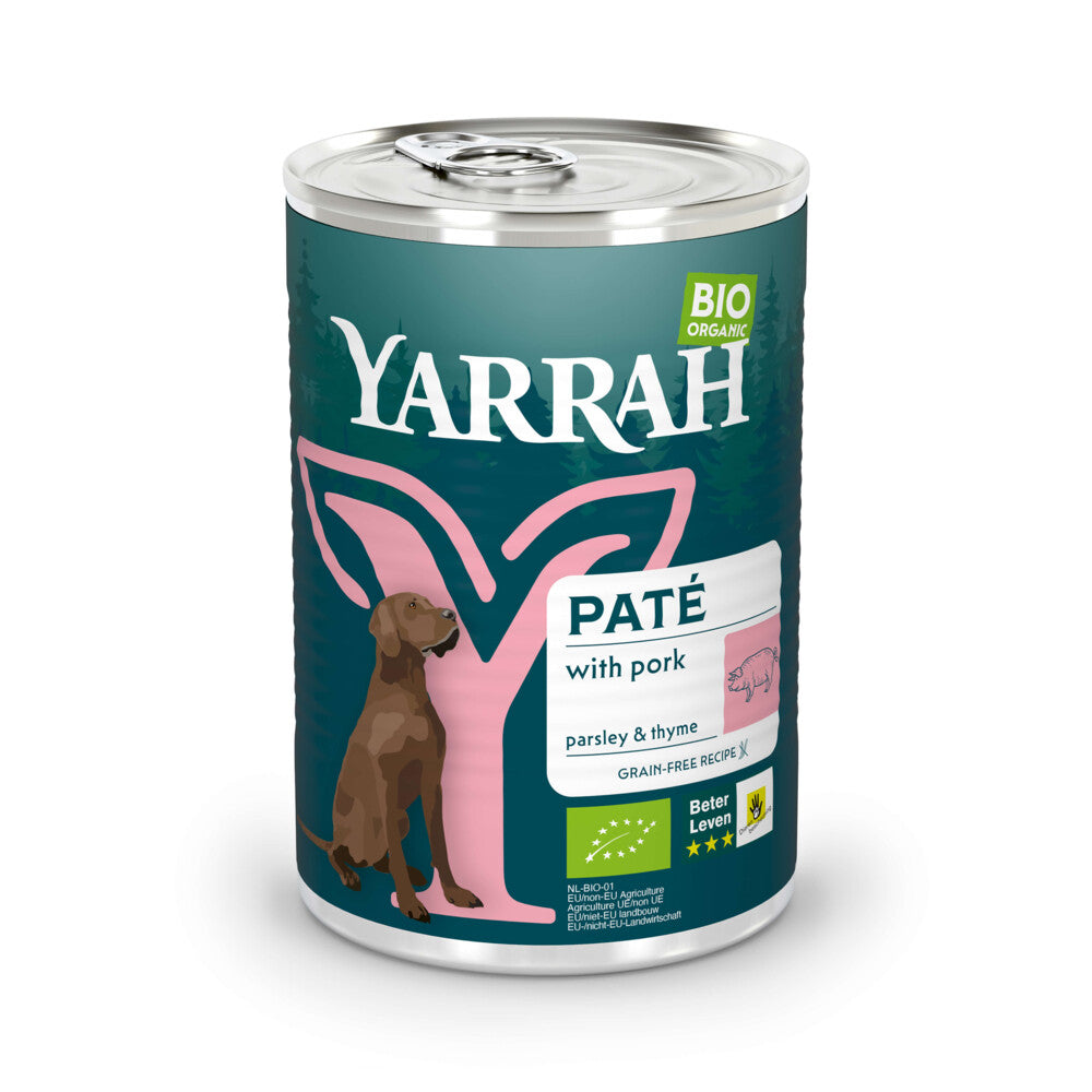  12x Yarrah Bio Hondenvoer Paté Varken