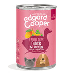  6x Edgard & Cooper Blik Vers Vlees Puppy Hondenvoer Eend - Kip