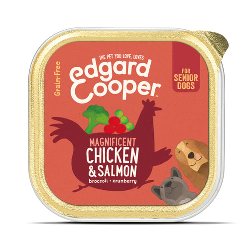  11x Edgard & Cooper Kuipje Vers Vlees Senior Hondenvoer Kip - Zalm