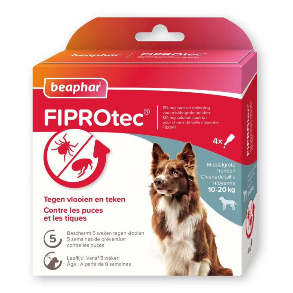  Beaphar Fiprotec Anti Vlooien En Teken Druppels Hond 10 - 20 Kg
